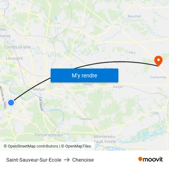 Saint-Sauveur-Sur-Ecole to Chenoise map