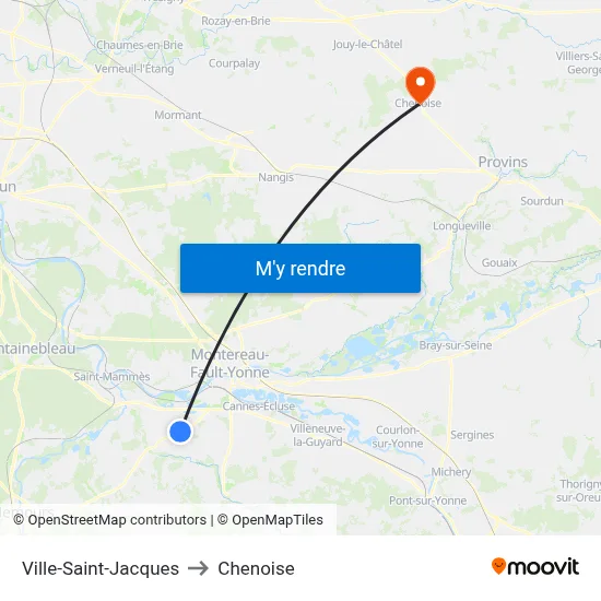 Ville-Saint-Jacques to Chenoise map