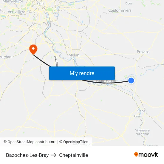 Bazoches-Les-Bray to Cheptainville map