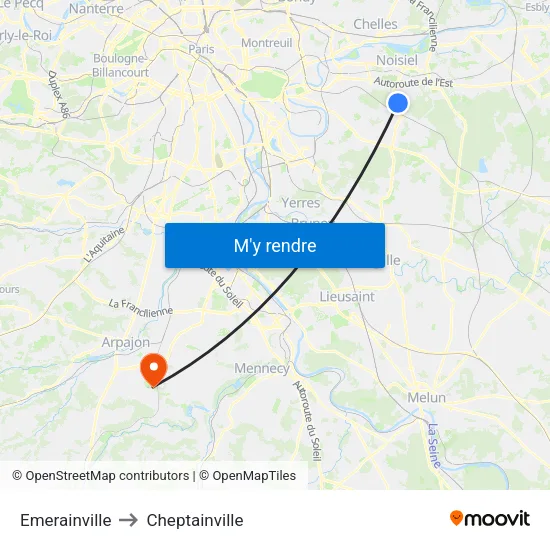 Emerainville to Cheptainville map