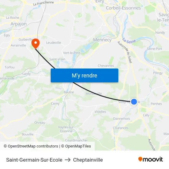 Saint-Germain-Sur-Ecole to Cheptainville map