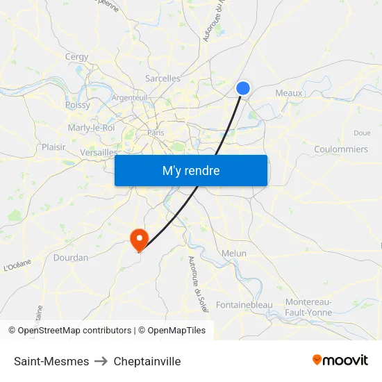 Saint-Mesmes to Cheptainville map