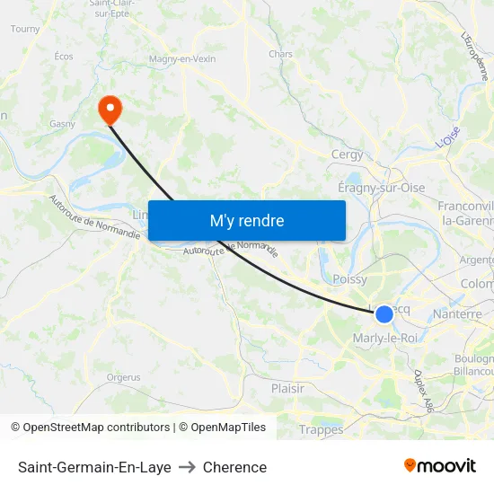 Saint-Germain-En-Laye to Cherence map