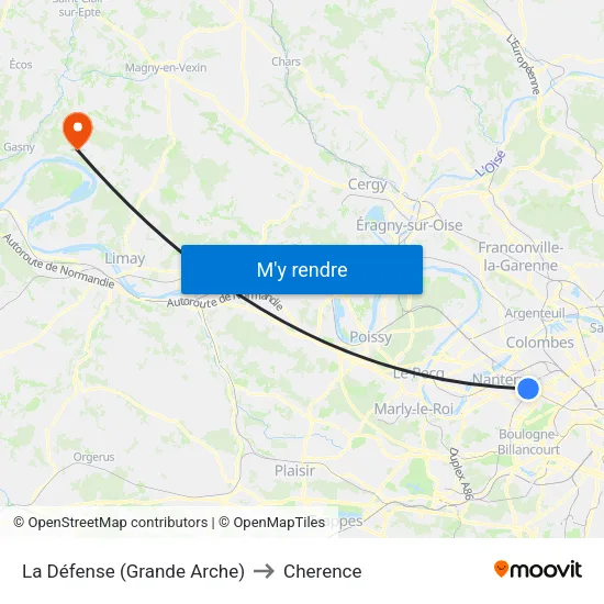 La Défense (Grande Arche) to Cherence map