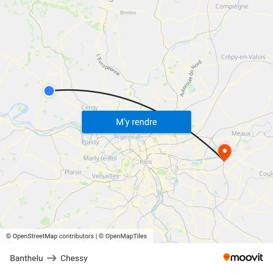 Banthelu to Chessy map