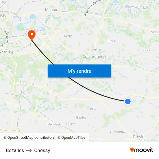 Bezalles to Chessy map