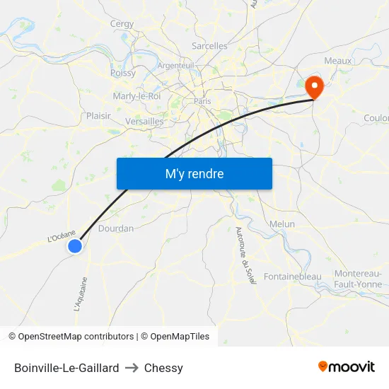 Boinville-Le-Gaillard to Chessy map