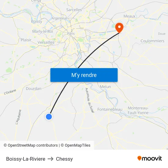 Boissy-La-Riviere to Chessy map