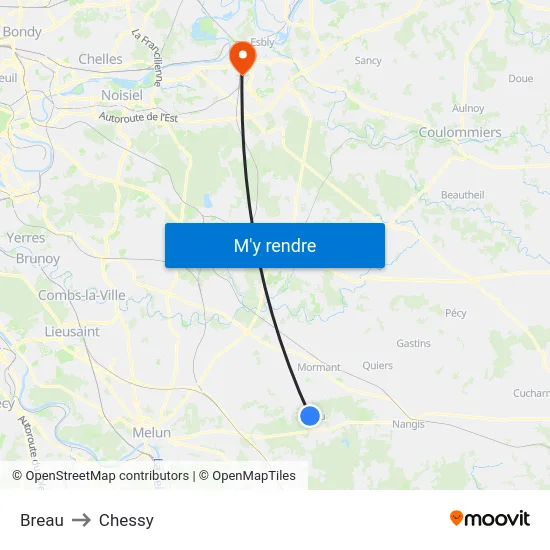 Breau to Chessy map