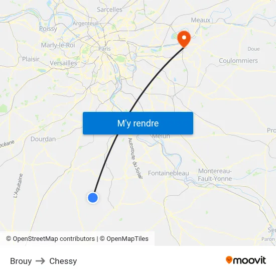 Brouy to Chessy map