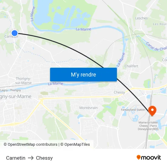 Carnetin to Chessy map