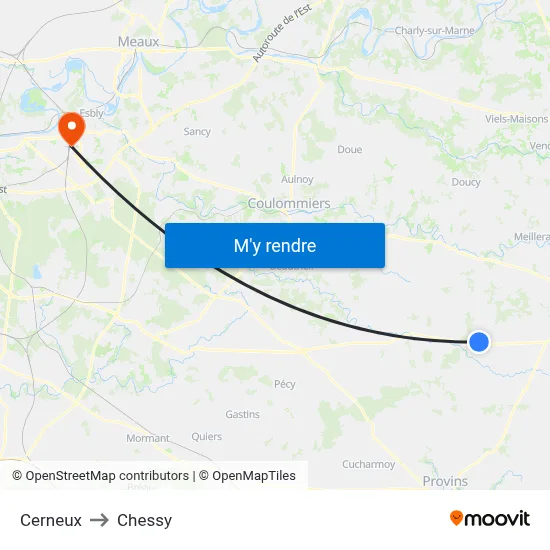 Cerneux to Chessy map