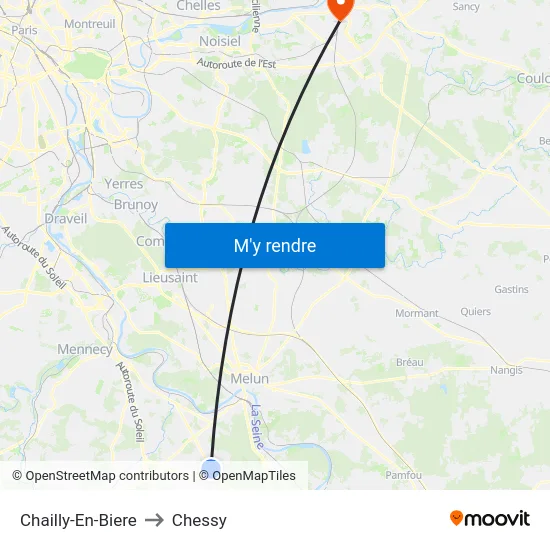 Chailly-En-Biere to Chessy map
