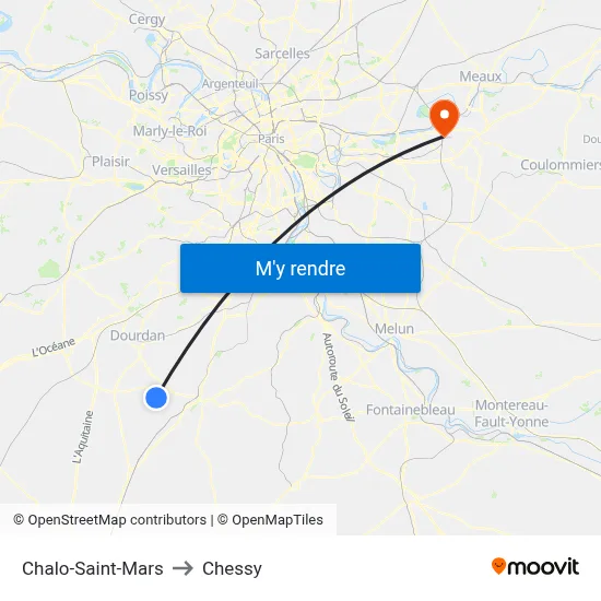 Chalo-Saint-Mars to Chessy map