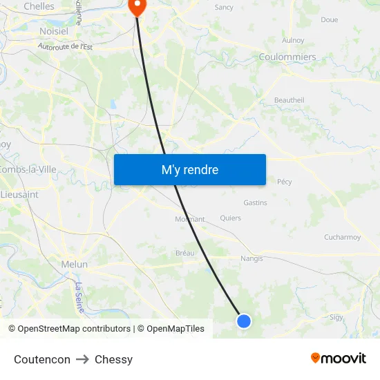 Coutencon to Chessy map