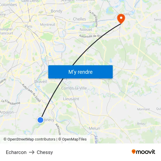 Echarcon to Chessy map