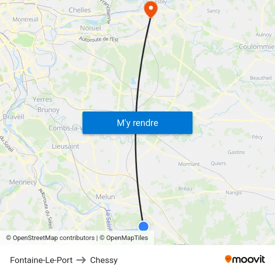 Fontaine-Le-Port to Chessy map