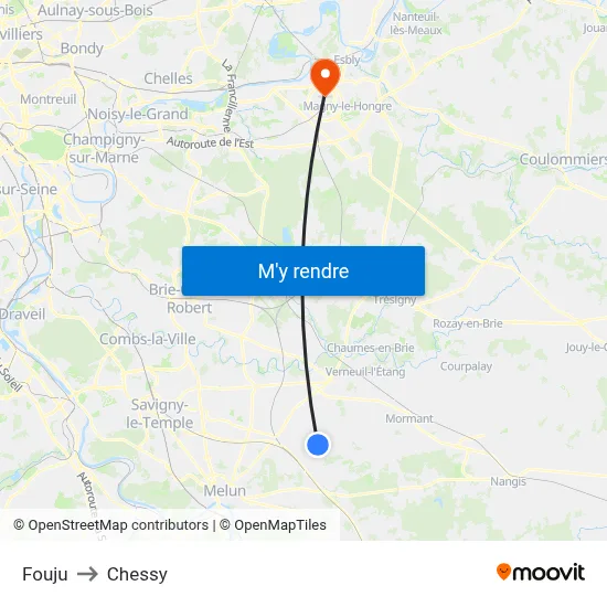 Fouju to Chessy map