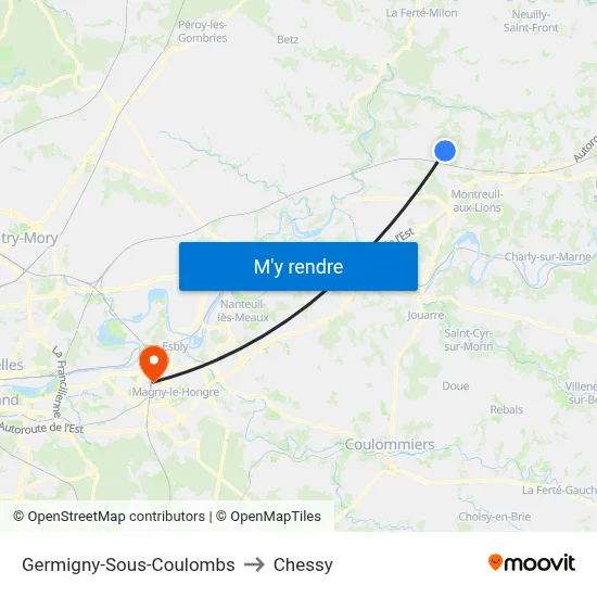 Germigny-Sous-Coulombs to Chessy map