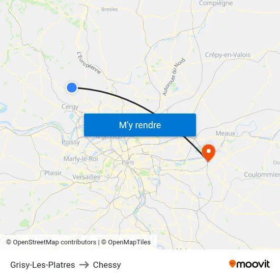 Grisy-Les-Platres to Chessy map