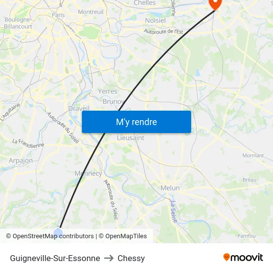 Guigneville-Sur-Essonne to Chessy map