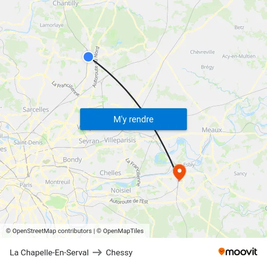 La Chapelle-En-Serval to Chessy map