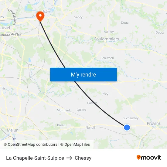 La Chapelle-Saint-Sulpice to Chessy map