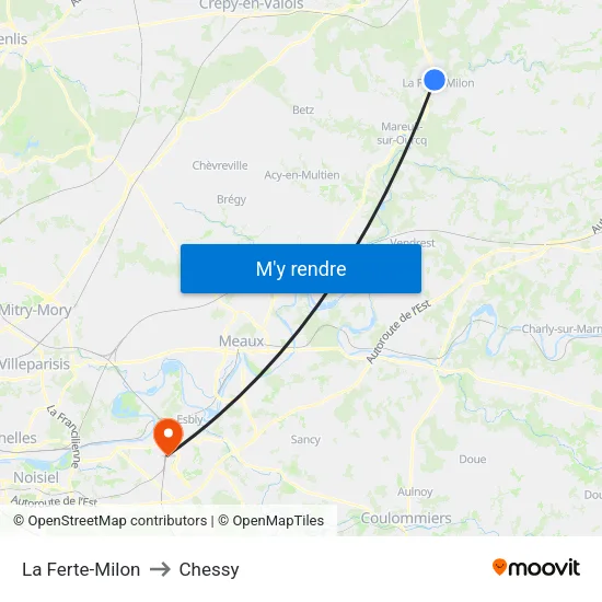 La Ferte-Milon to Chessy map