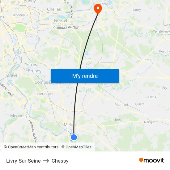 Livry-Sur-Seine to Chessy map