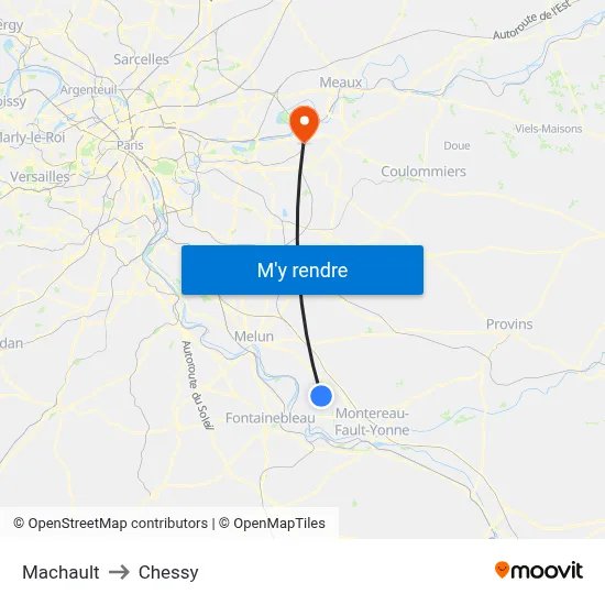 Machault to Chessy map