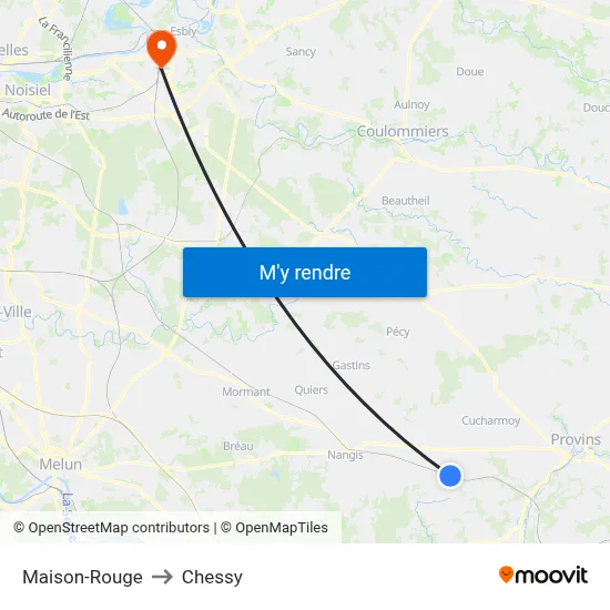 Maison-Rouge to Chessy map