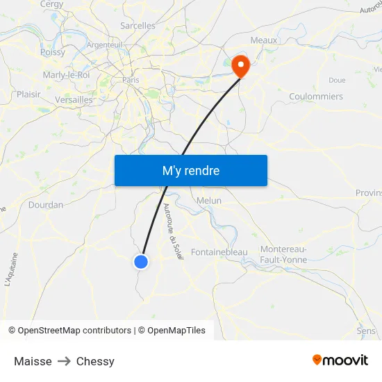 Maisse to Chessy map