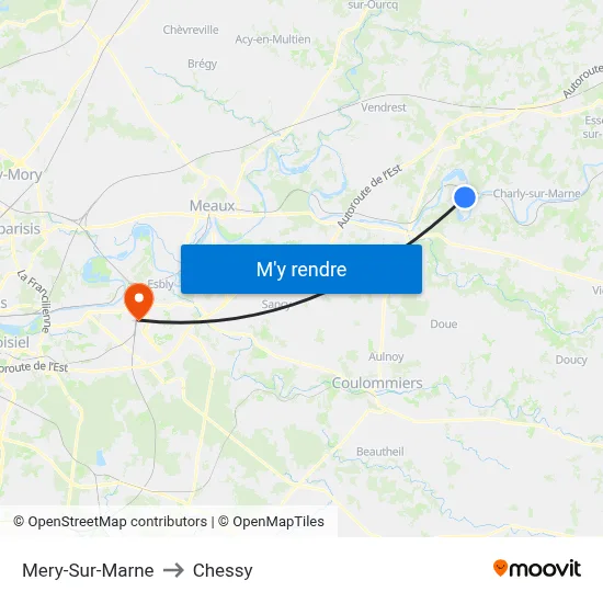 Mery-Sur-Marne to Chessy map