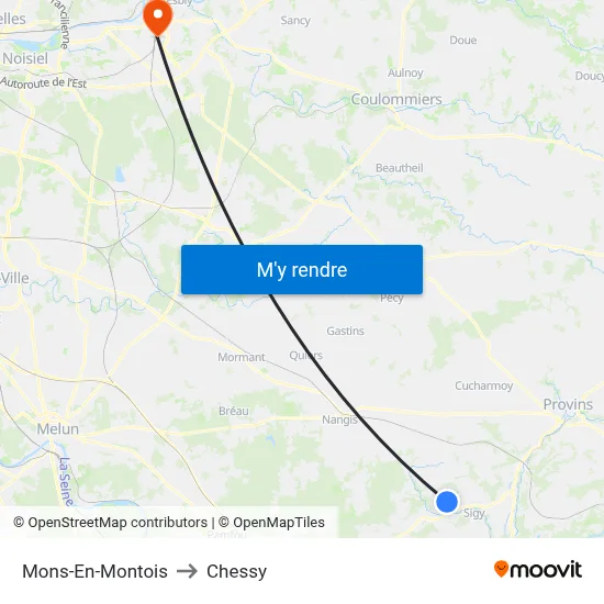 Mons-En-Montois to Chessy map