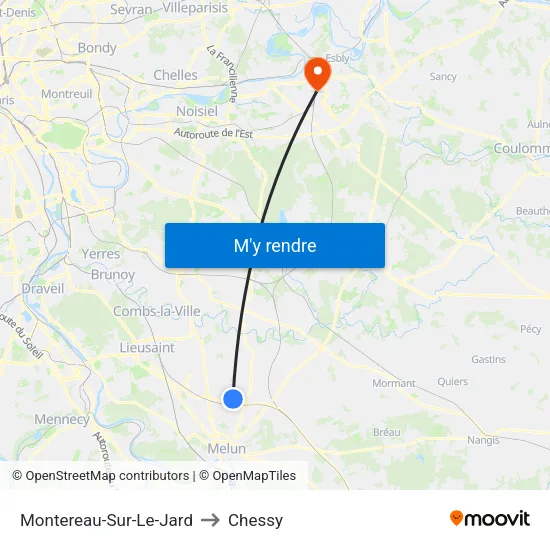Montereau-Sur-Le-Jard to Chessy map