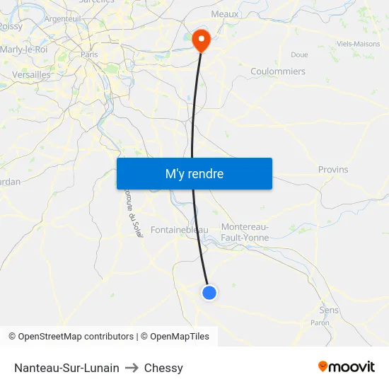 Nanteau-Sur-Lunain to Chessy map