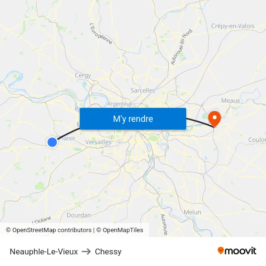Neauphle-Le-Vieux to Chessy map