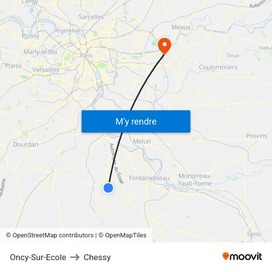 Oncy-Sur-Ecole to Chessy map