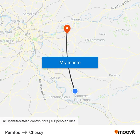 Pamfou to Chessy map