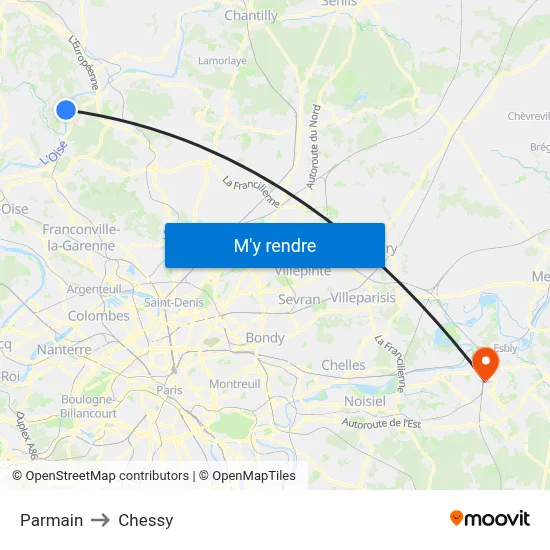 Parmain to Chessy map