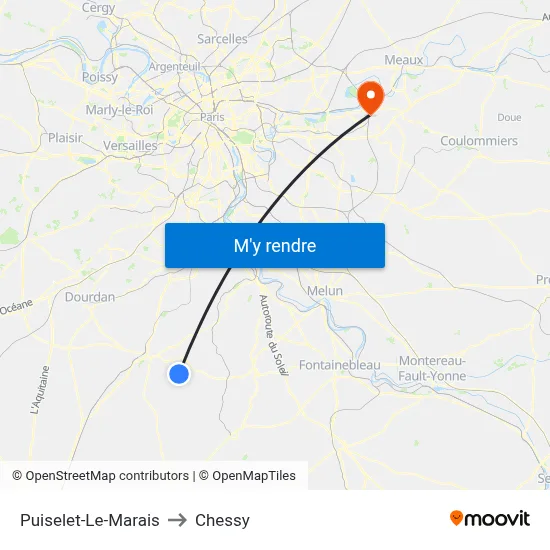 Puiselet-Le-Marais to Chessy map