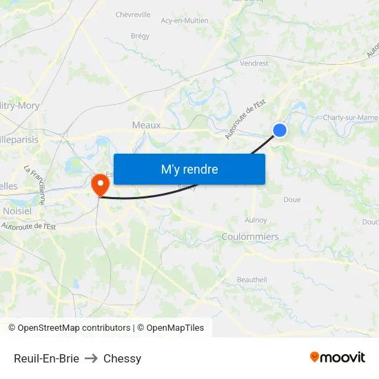 Reuil-En-Brie to Chessy map