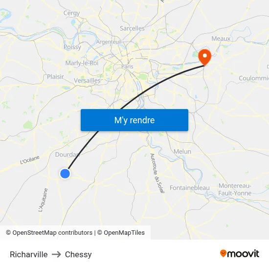 Richarville to Chessy map