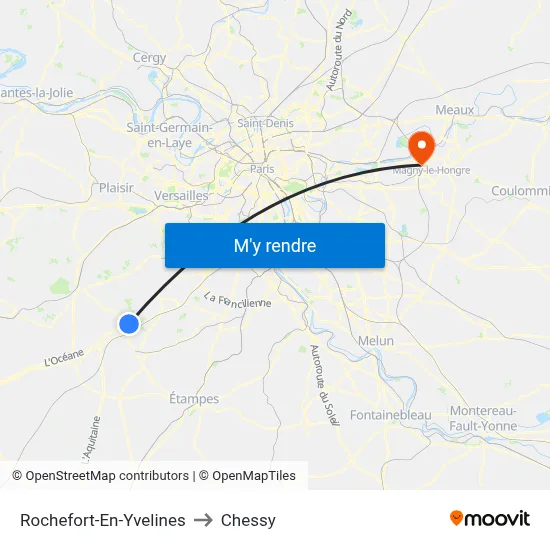 Rochefort-En-Yvelines to Chessy map