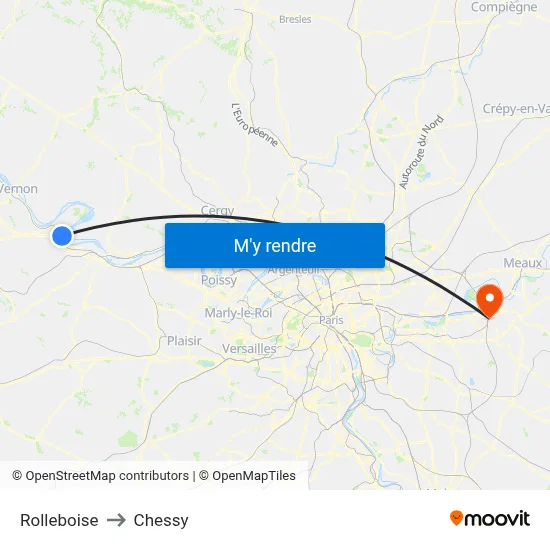 Rolleboise to Chessy map