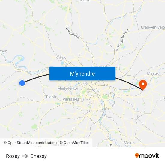 Rosay to Chessy map