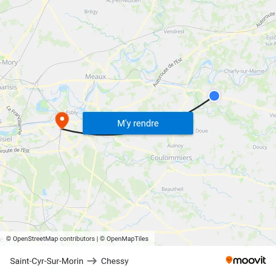 Saint-Cyr-Sur-Morin to Chessy map