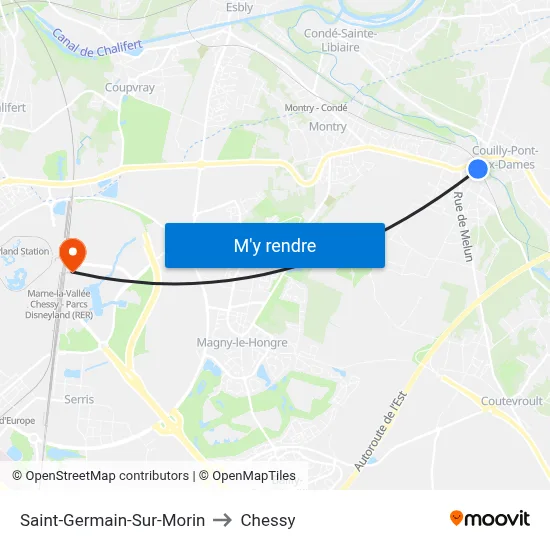 Saint-Germain-Sur-Morin to Chessy map