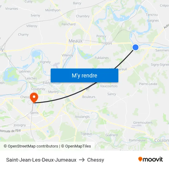 Saint-Jean-Les-Deux-Jumeaux to Chessy map