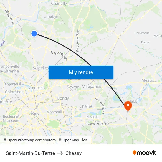 Saint-Martin-Du-Tertre to Chessy map